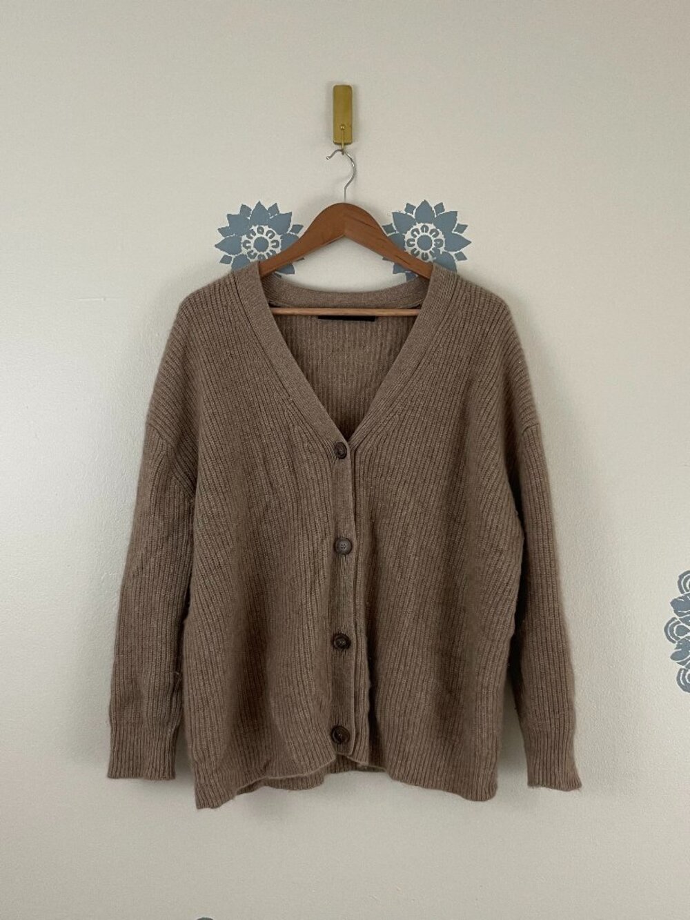 Jenni Kayne Cashmere Cocoon Cardigan in Undyed Stone Size XS